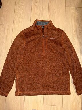Eddie Bauer Rust-Brown Quarter Zip Pullover